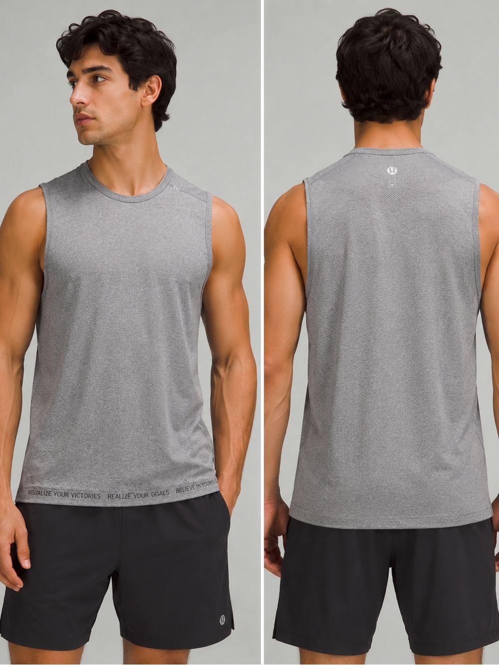lululemon athletica Men’s Heather Gray Sleeveless Training Tank